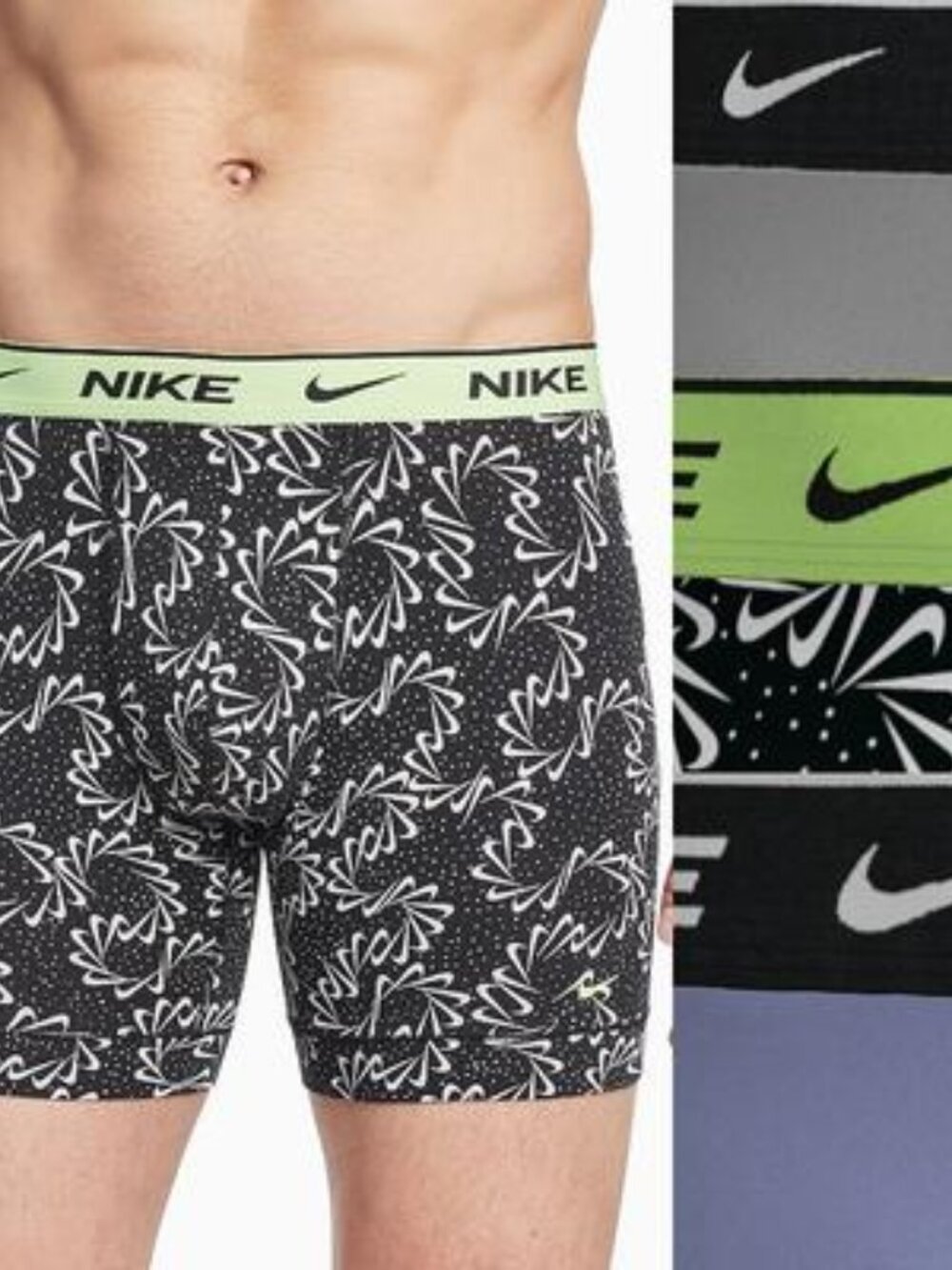 Men's Nike Dri-FIT Essential 3-pack Stretch Boxer Briefs, XXL, Grey